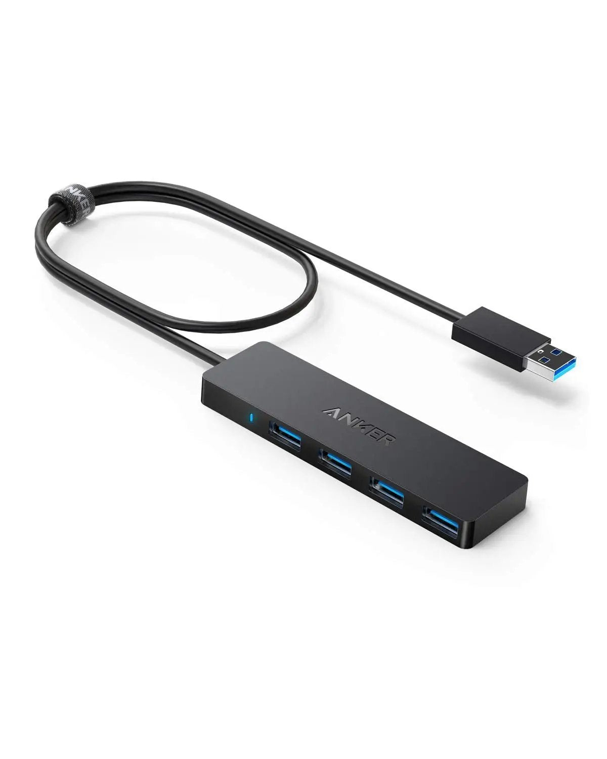 Anker 4-Port USB 3.0 Hub, A7516 Ultra-Slim Data USB A Hub with 2 ft Extended Cable [Charging Not Supported], for MacBook, Mac Pro, Mac Mini, iMac, Surface Pro, XPS, PC, Flash Drive, Mobile HDD - Hatke